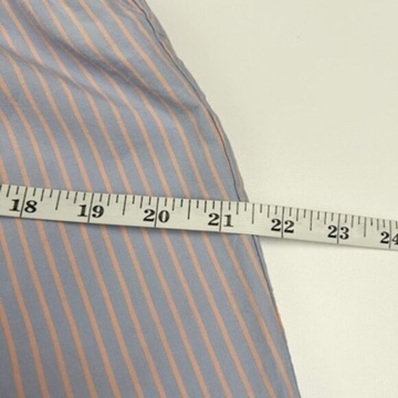 Reformation Willow Pajama Set Cropped Top Boxer Shorts Striped Blue Peach Size L - Picture 12 of 16